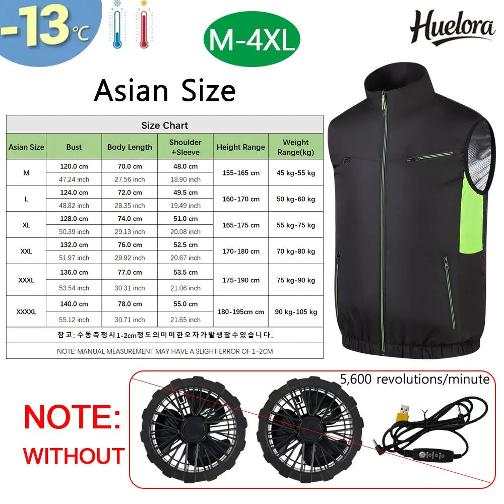 Breathable Wearable Cooling Fan Vest for Summer Outdoor Fishing Cooling Vest Ice Fan Vest Heat Resistant Air Conditioner Clothes