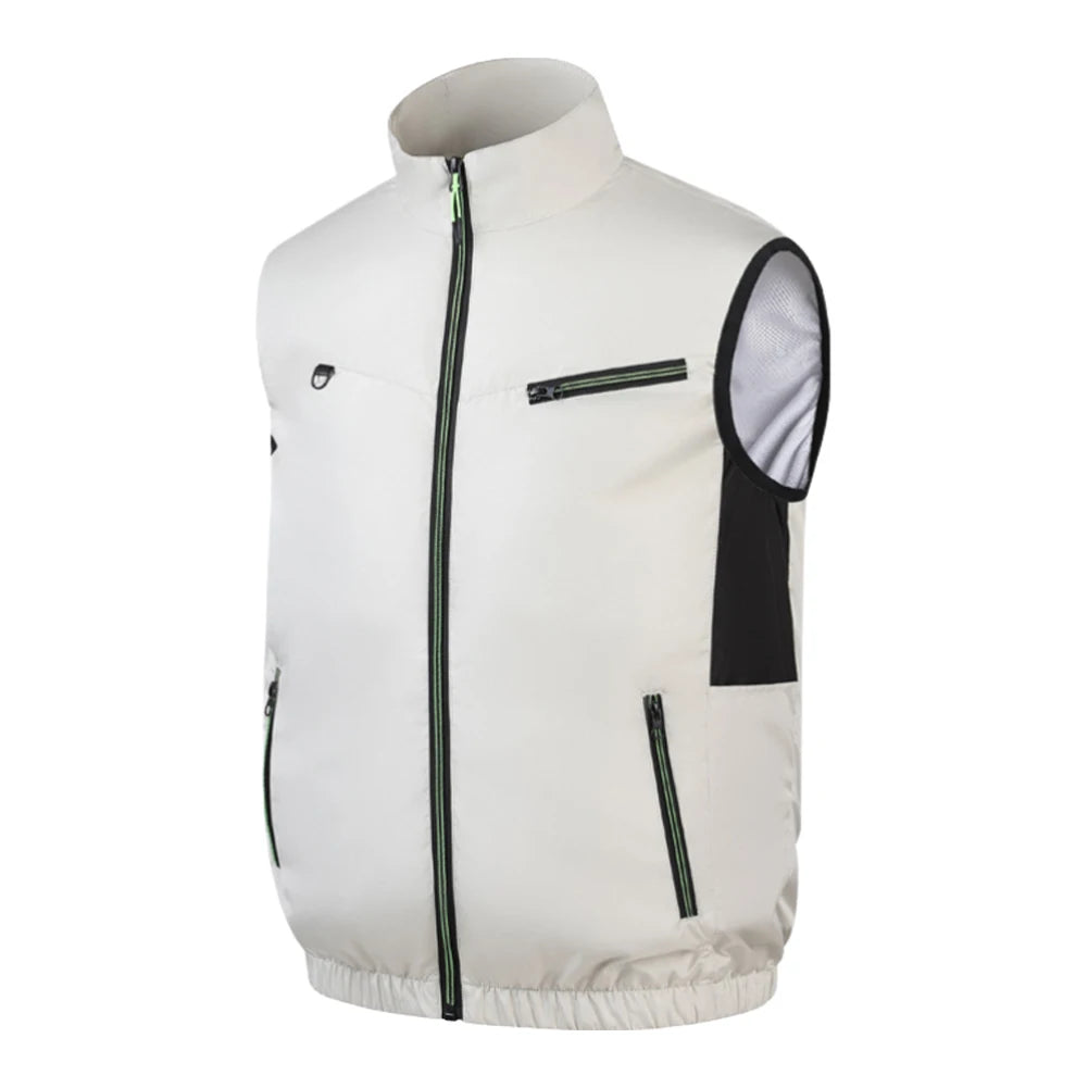 Cooling Vest Ice Fan Vest Heat Resistant Air Conditioner Clothes Breathable Sleeveless Workwear 3 Gear for Hot Weather Work
