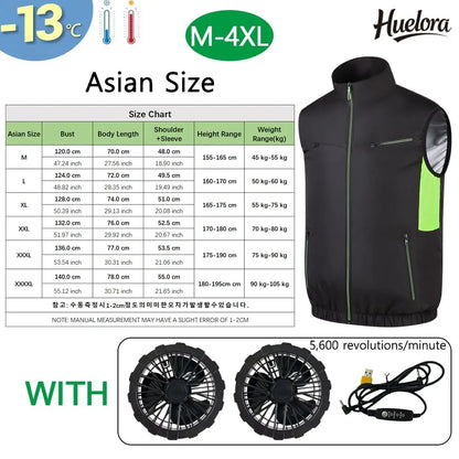 Breathable Wearable Cooling Fan Vest for Summer Outdoor Fishing Cooling Vest Ice Fan Vest Heat Resistant Air Conditioner Clothes