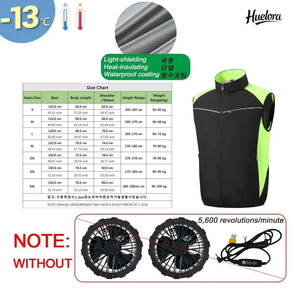 Breathable Wearable Cooling Fan Vest for Summer Outdoor Fishing Cooling Vest Ice Fan Vest Heat Resistant Air Conditioner Clothes