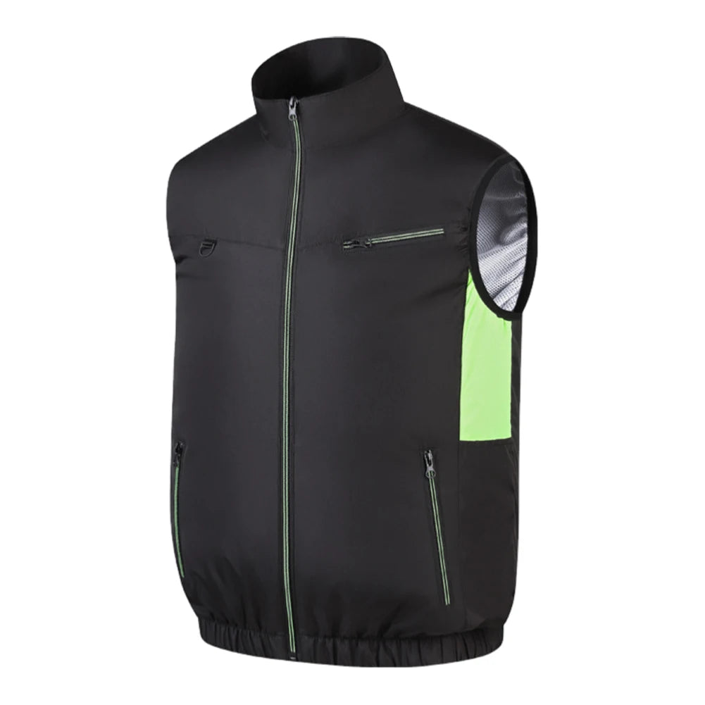 Cooling Vest Ice Fan Vest Heat Resistant Air Conditioner Clothes Breathable Sleeveless Workwear 3 Gear for Hot Weather Work