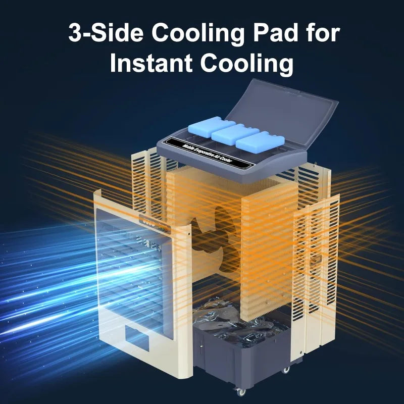 41" Swamp Cooler, 4800 CFM Evaporative Air Cooler with 10.6 Gallon Water Tank, Portable Outdoor Air Conditioner