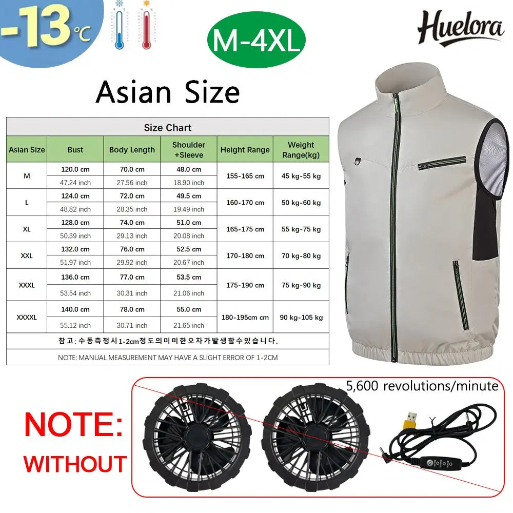 Breathable Wearable Cooling Fan Vest for Summer Outdoor Fishing Cooling Vest Ice Fan Vest Heat Resistant Air Conditioner Clothes