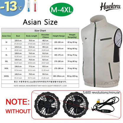 Breathable Wearable Cooling Fan Vest for Summer Outdoor Fishing Cooling Vest Ice Fan Vest Heat Resistant Air Conditioner Clothes