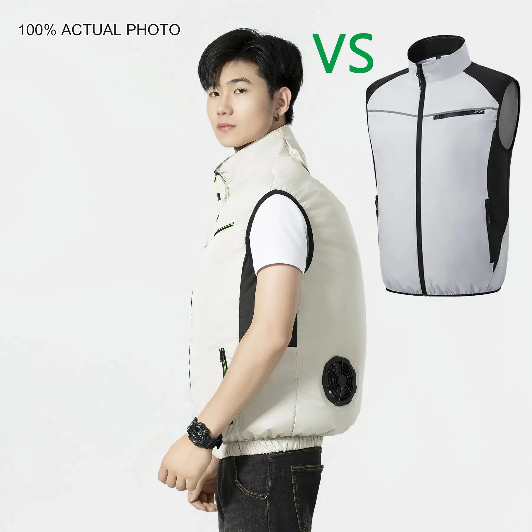 Breathable Wearable Cooling Fan Vest for Summer Outdoor Fishing Cooling Vest Ice Fan Vest Heat Resistant Air Conditioner Clothes