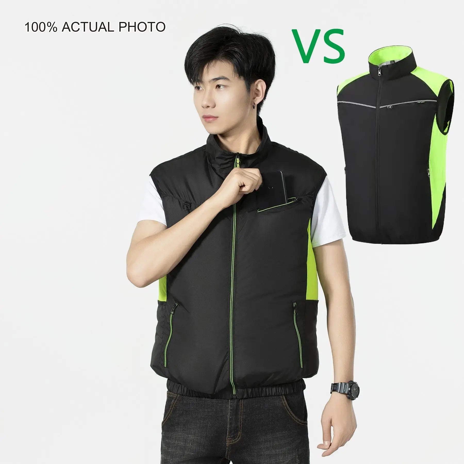 Breathable Wearable Cooling Fan Vest for Summer Outdoor Fishing Cooling Vest Ice Fan Vest Heat Resistant Air Conditioner Clothes