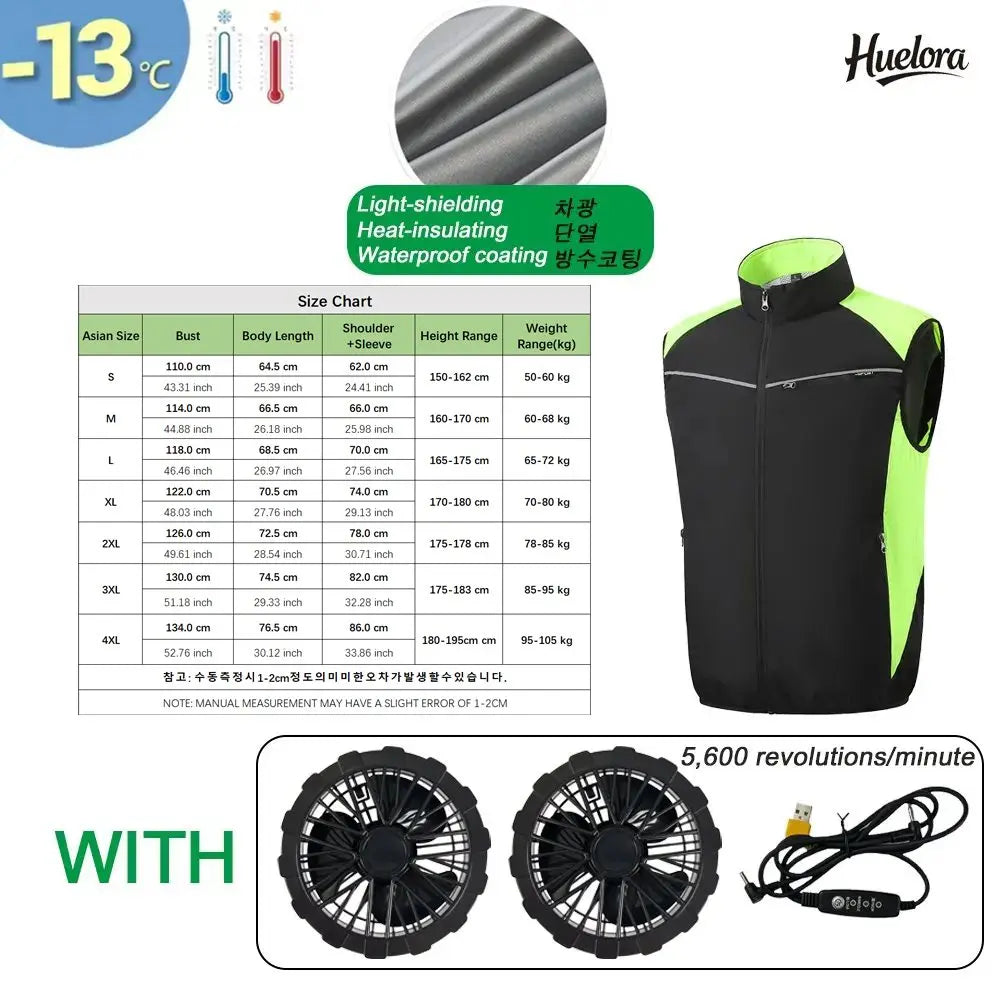 Breathable Wearable Cooling Fan Vest for Summer Outdoor Fishing Cooling Vest Ice Fan Vest Heat Resistant Air Conditioner Clothes