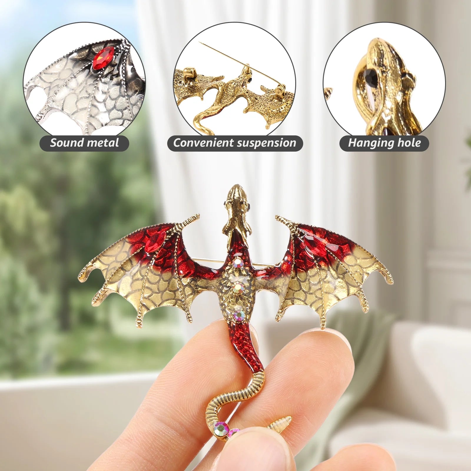 10Pcs Dragon Charms 3D Multicolor Metal Flying Dragon Pendant Set with Enamel Wings for Necklaces Jewelry Making
