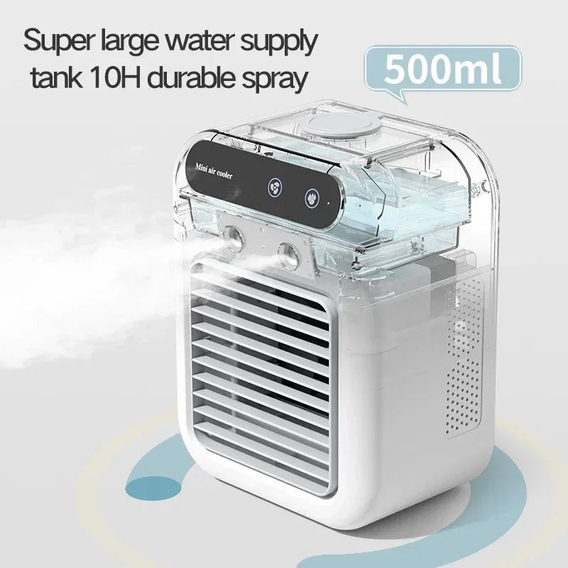 Wireless Air Conditioner Mini Portable Air Cooler Fan 500Ml Ice Water Spray Humidifier for Home Air Conditioning Mist Fan USB