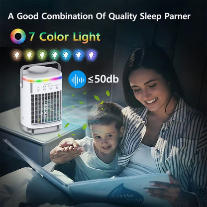 Portable Cooler Air Conditioner Mini Cooling Fans USB Air Conditioning 700ML Ice Water Air Conditioner with Humidifier for Home