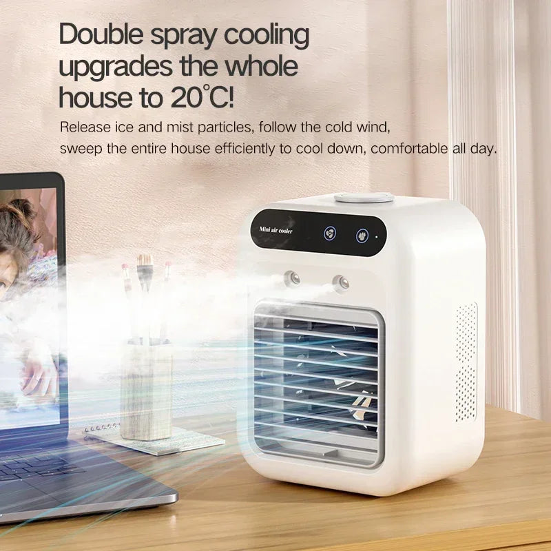 Wireless Air Conditioner Mini Portable Air Cooler Fan 500Ml Ice Water Spray Humidifier for Home Air Conditioning Mist Fan USB