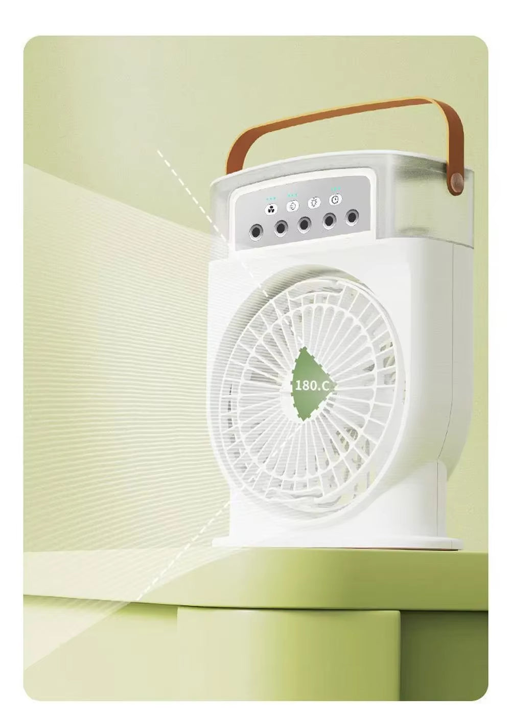 Portable Air Conditioner Fan 5-Hole Spray Air Cooing Ice Cube Mold Mini Personal Electric Humidifier Table Fan for Home