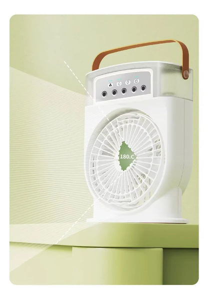 Portable Air Conditioner Fan 5-Hole Spray Air Cooing Ice Cube Mold Mini Personal Electric Humidifier Table Fan for Home