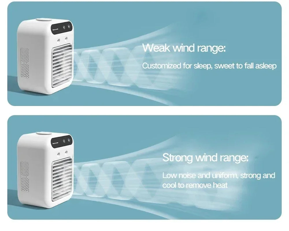 Wireless Air Conditioner Mini Portable Air Cooler Fan 500Ml Ice Water Spray Humidifier for Home Air Conditioning Mist Fan USB