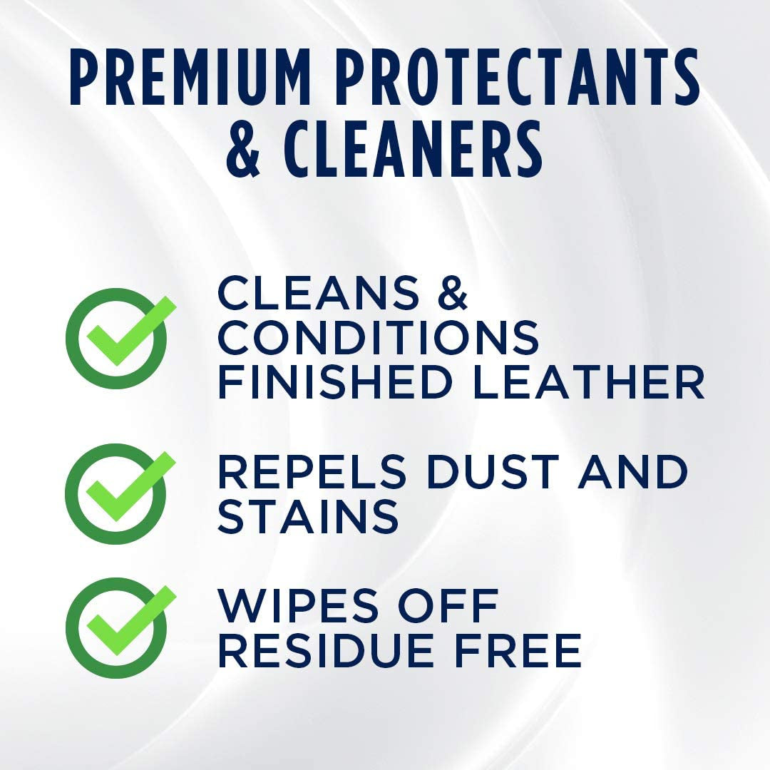 Leather 3-In-1 Complete Care - Cleans, Conditions, & Protects - Helps Prevent Fading & Cracking - Rinse Free Formula - Repels Dust, Lint, & Staining, 16 Fl. Oz. (30218CSR) Packaging May Vary