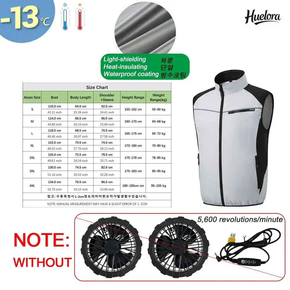Breathable Wearable Cooling Fan Vest for Summer Outdoor Fishing Cooling Vest Ice Fan Vest Heat Resistant Air Conditioner Clothes