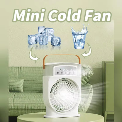 Portable Air Conditioner Fan 5-Hole Spray Air Cooing Ice Cube Mold Mini Personal Electric Humidifier Table Fan for Home