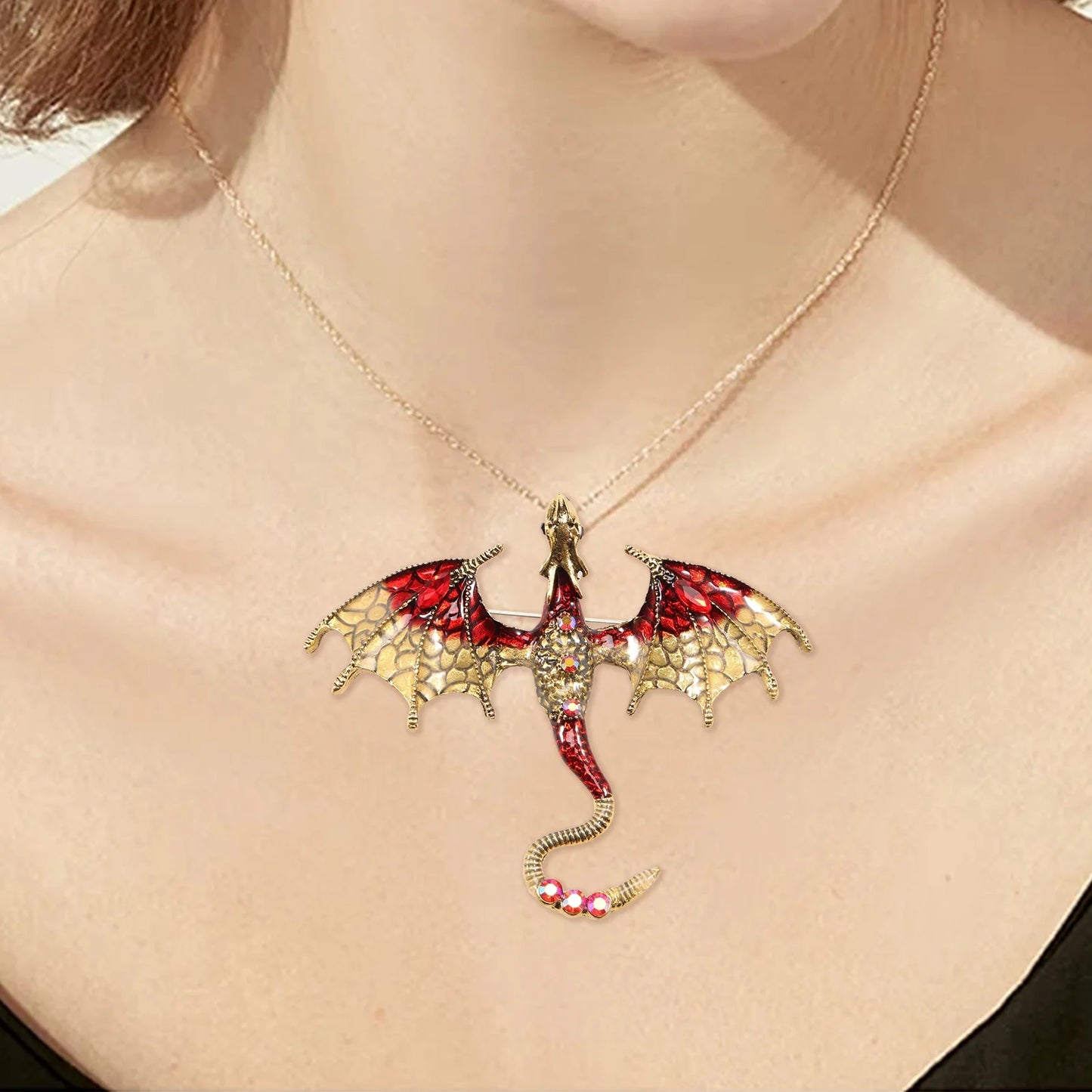 10Pcs Dragon Charms 3D Multicolor Metal Flying Dragon Pendant Set with Enamel Wings for Necklaces Jewelry Making