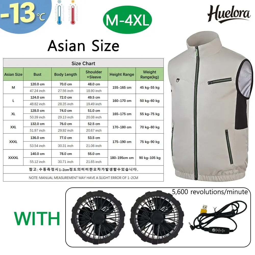 Breathable Wearable Cooling Fan Vest for Summer Outdoor Fishing Cooling Vest Ice Fan Vest Heat Resistant Air Conditioner Clothes
