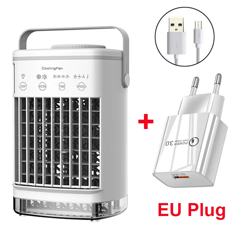 Portable Cooler Air Conditioner Mini Cooling Fans USB Air Conditioning 700ML Ice Water Air Conditioner with Humidifier for Home