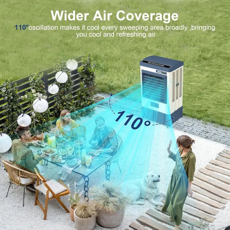 41" Swamp Cooler, 4800 CFM Evaporative Air Cooler with 10.6 Gallon Water Tank, Portable Outdoor Air Conditioner